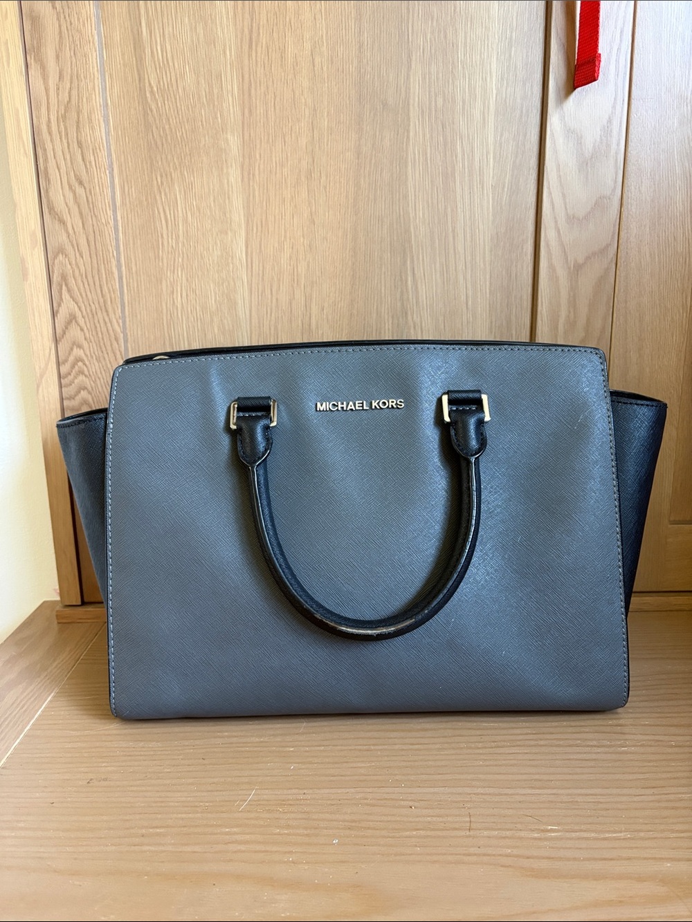 Michael Kors Black Structured Saffiano Tote with silver Hardware